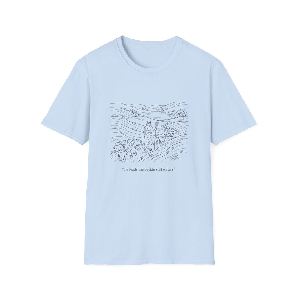 He leads me beside still waters T-shirt