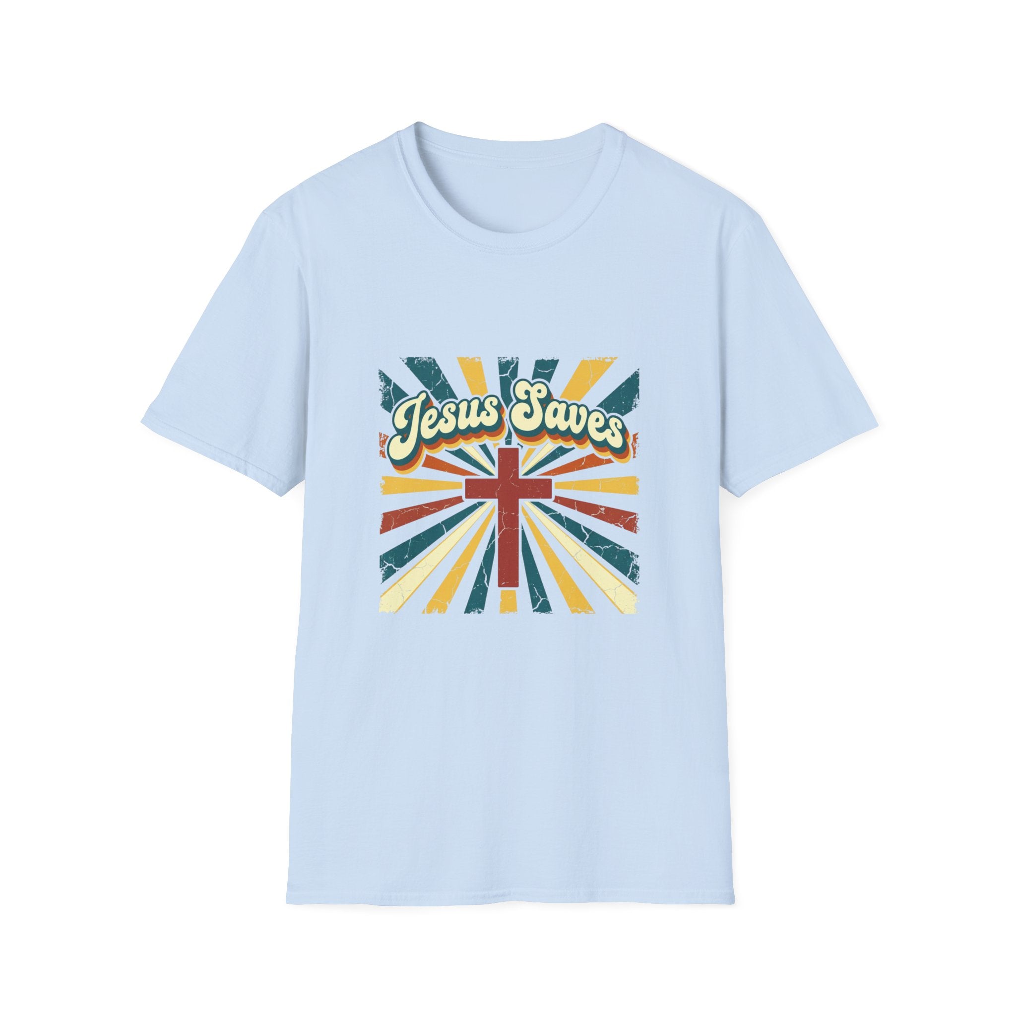 Jesus saves colorful cross T-shirt