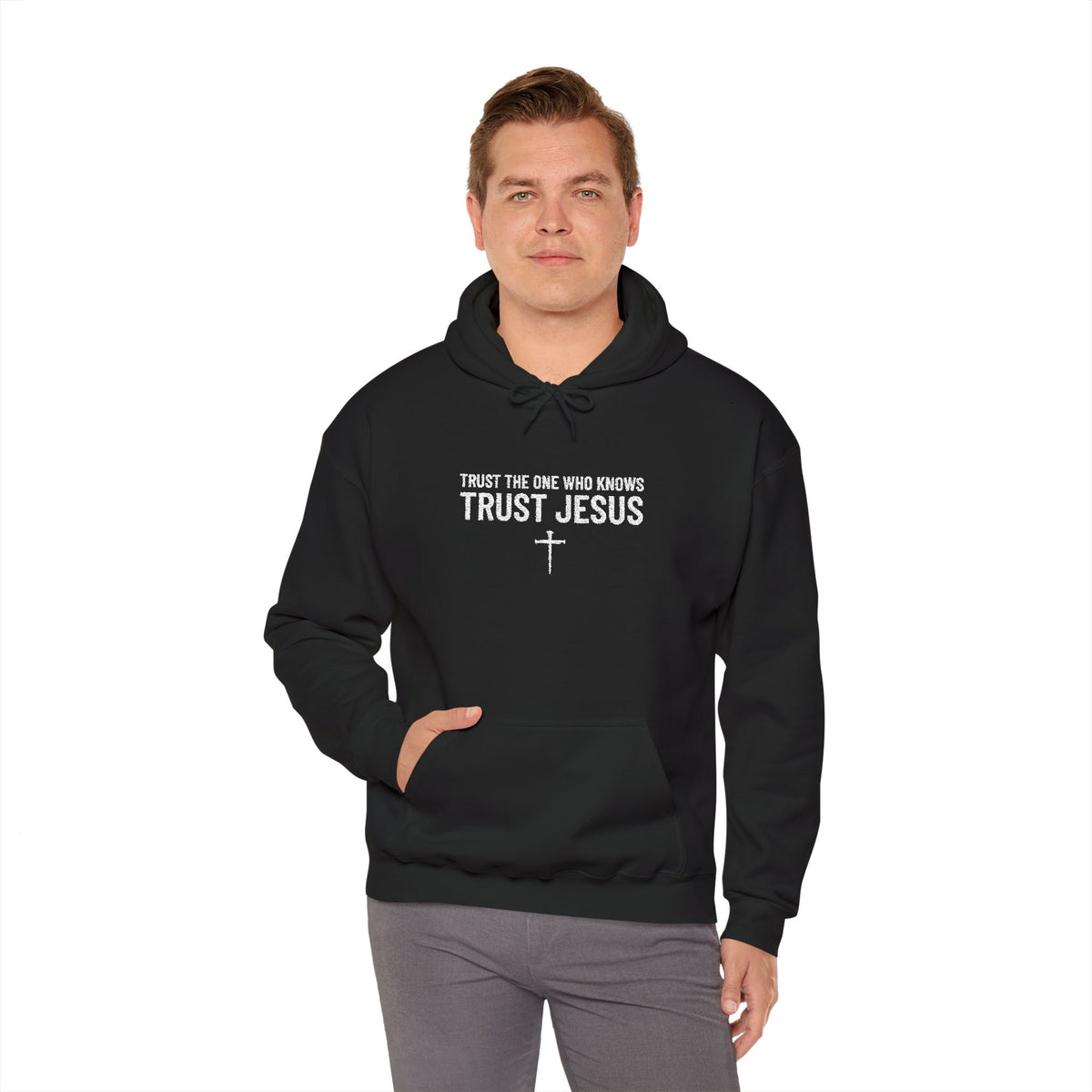 Trust Jesus Embroidery Sweatshirt