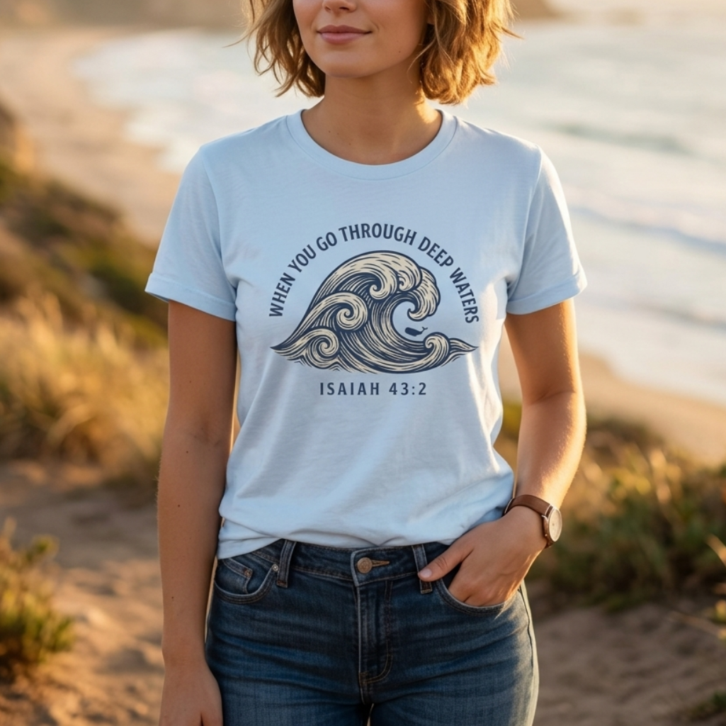 When you go through deep waters - Isaiah 43:2 T-shirt