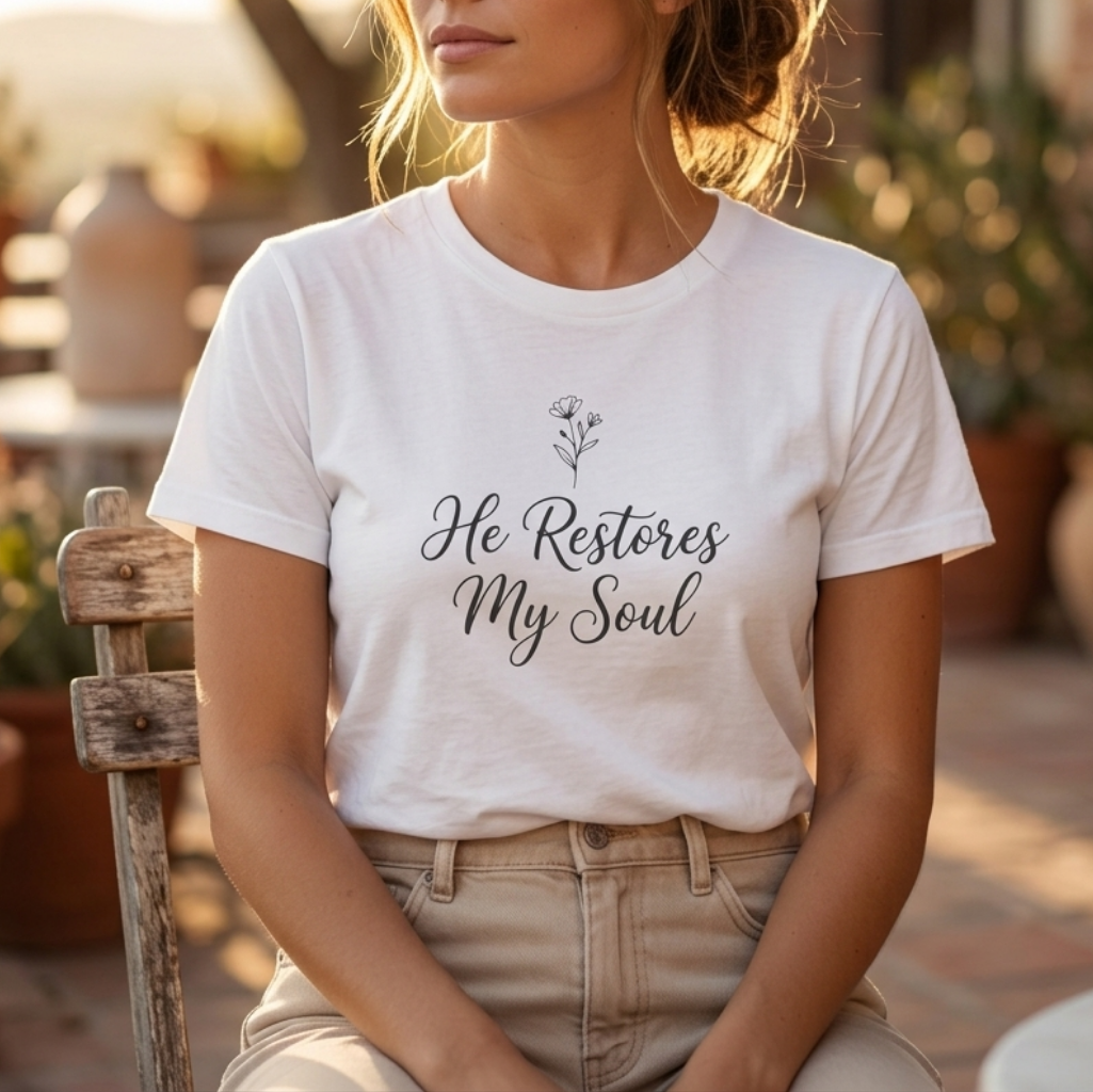 He restores my soul T-shirt