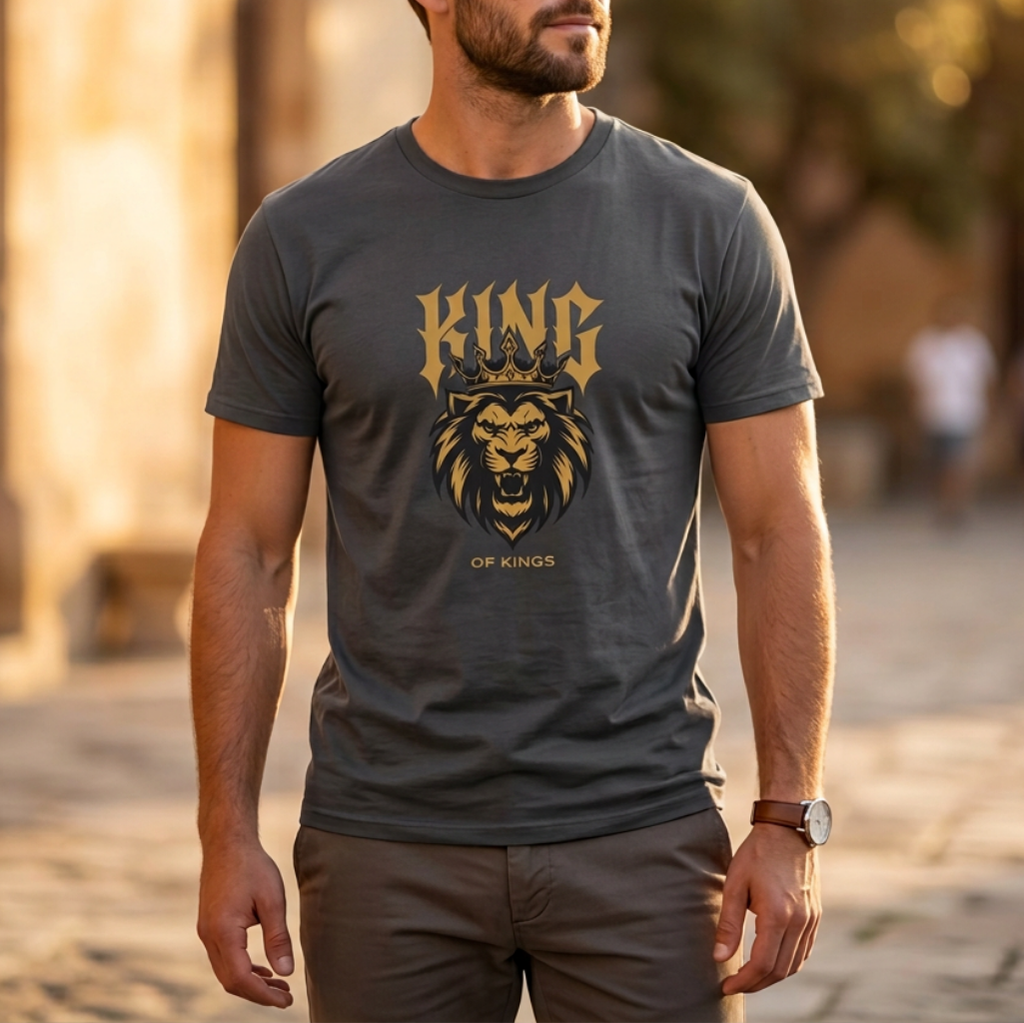 King of kings - golden lion design T-shirt