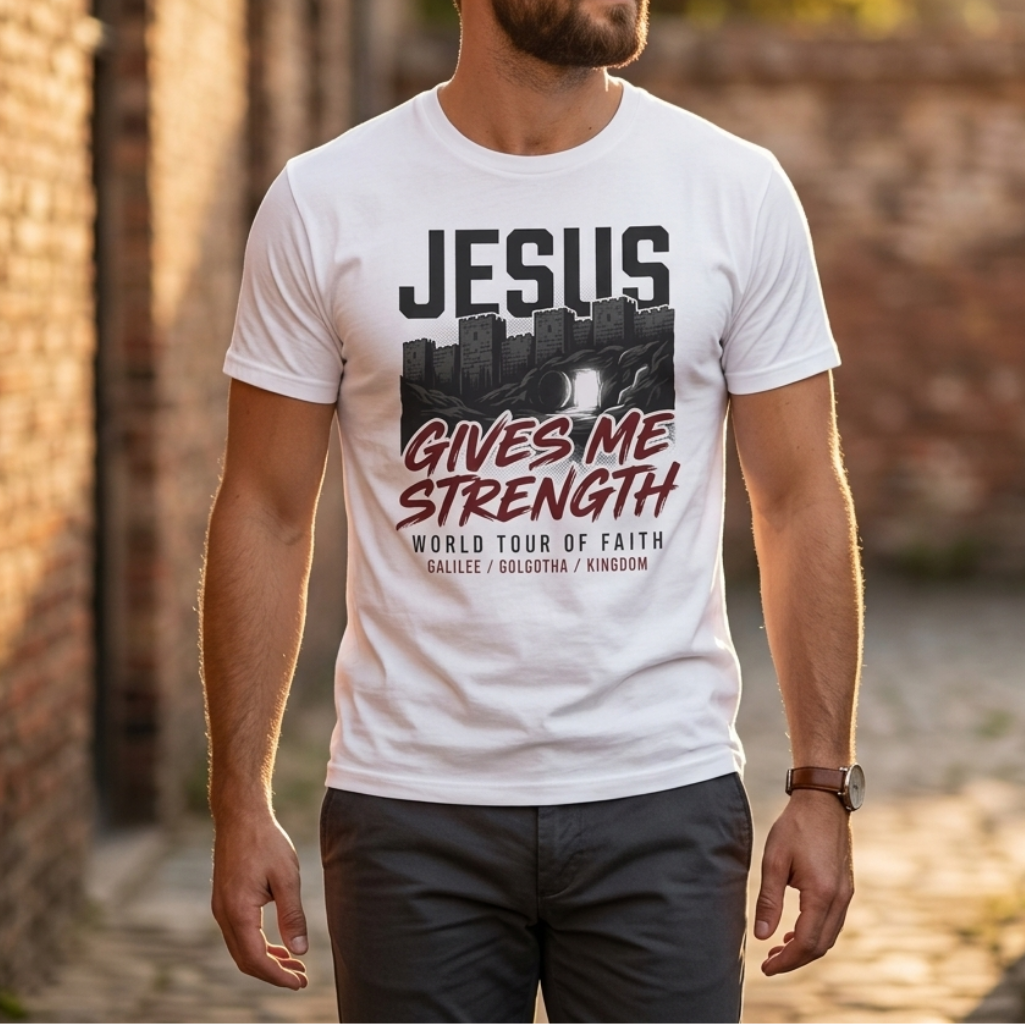 Jesus gives me strength - World tour of faith T-shirt