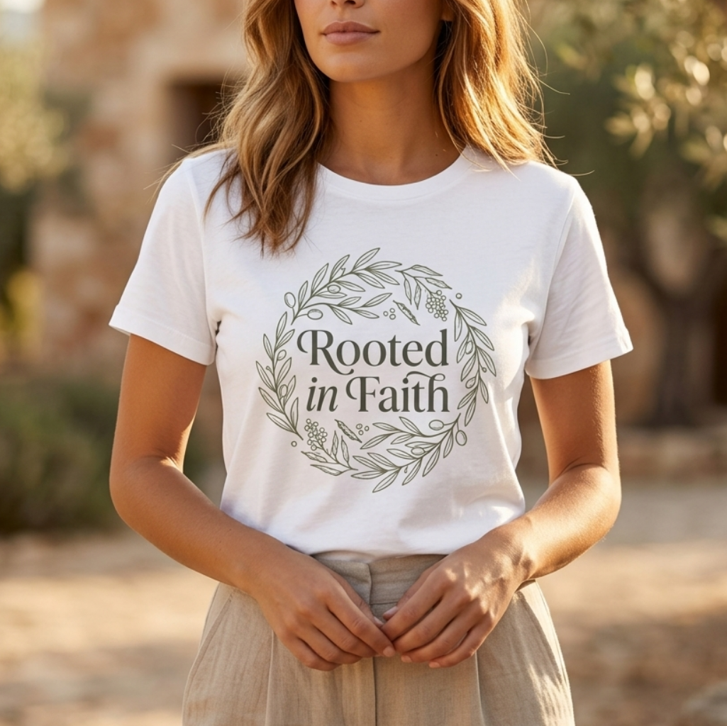 Rooted in faith - Circle design T-shirt