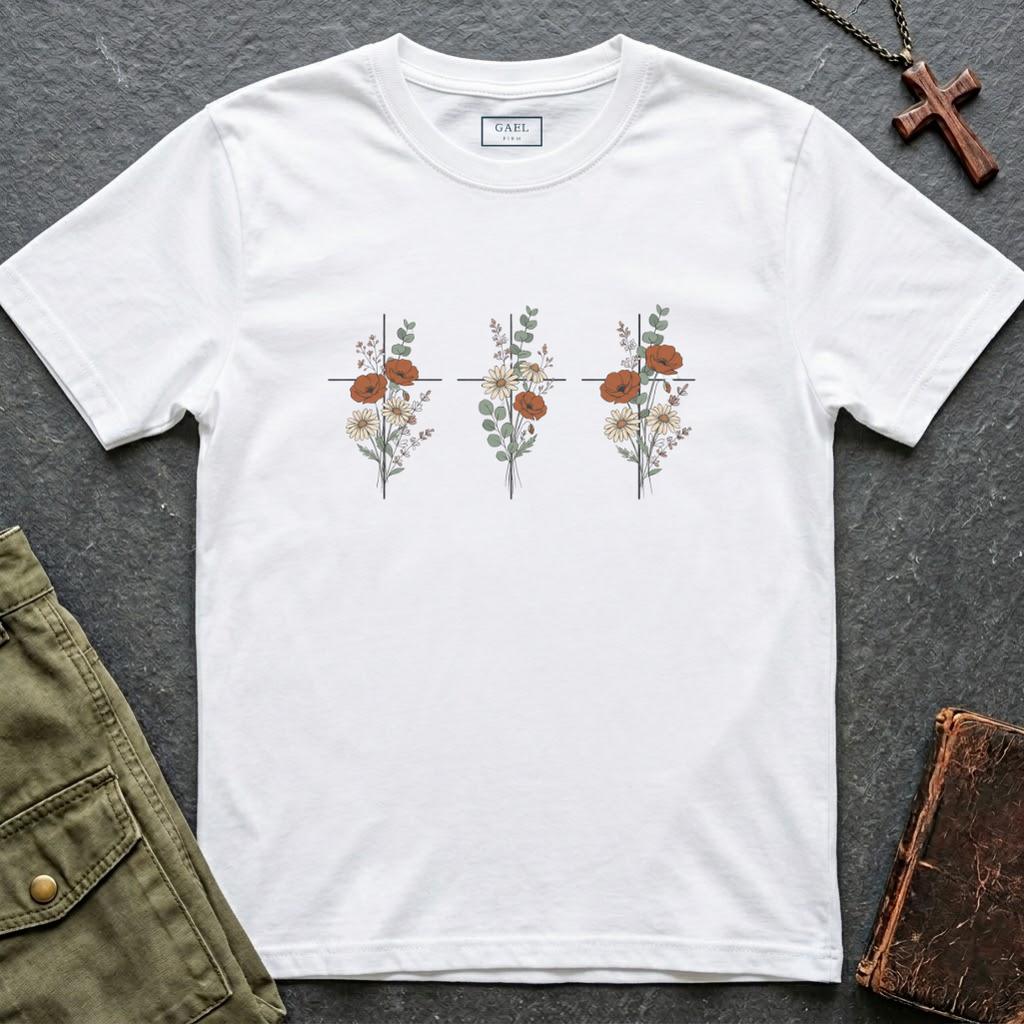 Three crosses - roses T-shirt