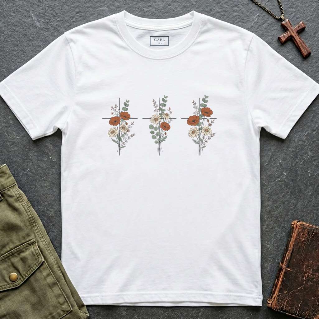 Three crosses - roses T-shirt
