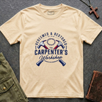 Redeemed & restored - the carpenter's workshop T-shirt