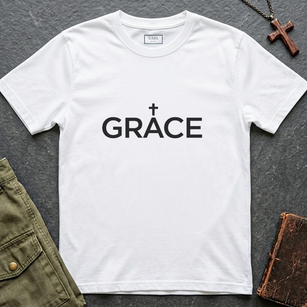Grace text cross T-shirt
