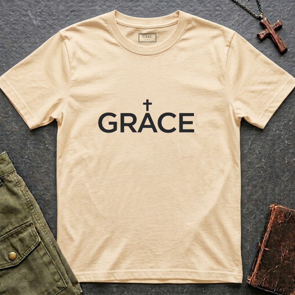 Grace text cross T-shirt