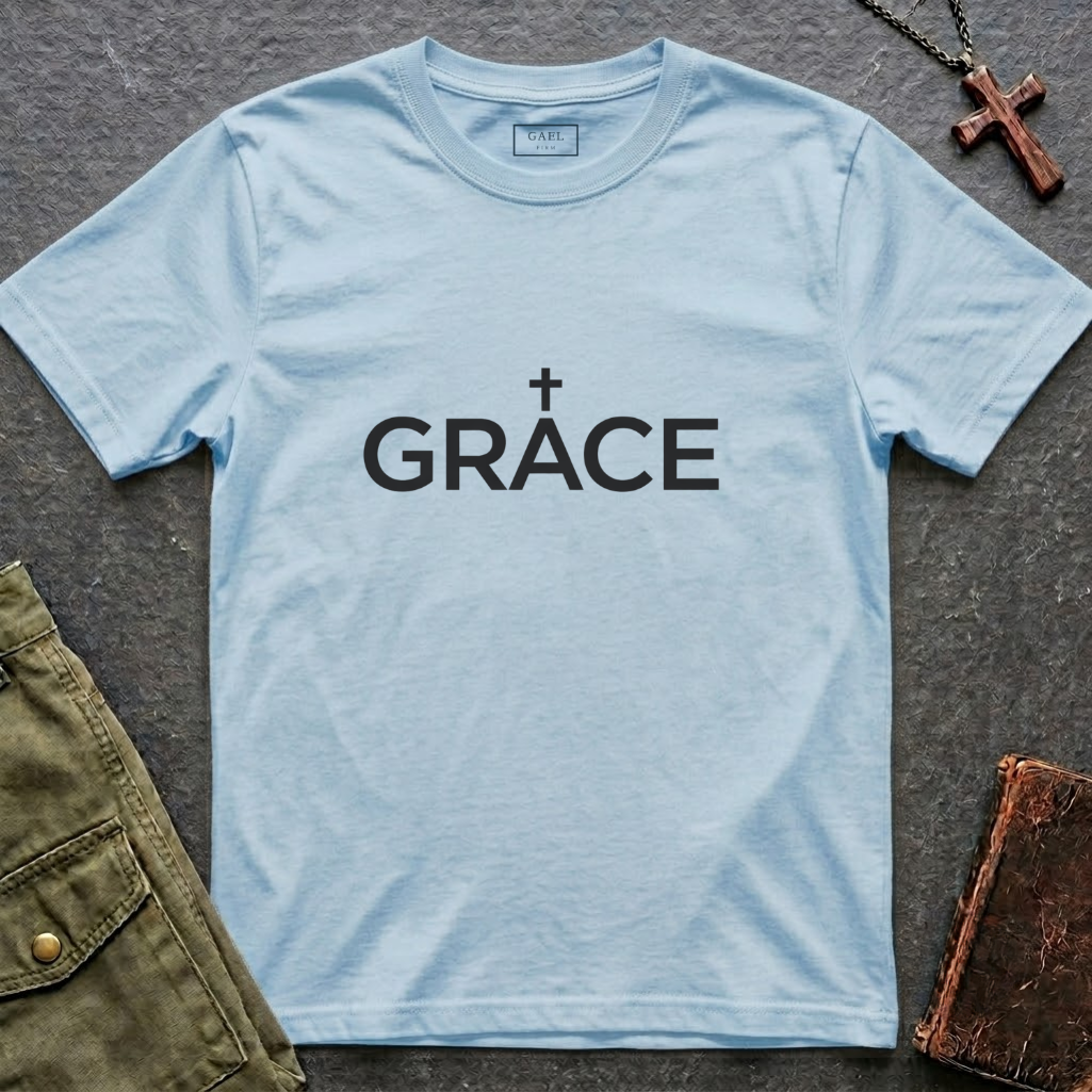 Grace text cross T-shirt