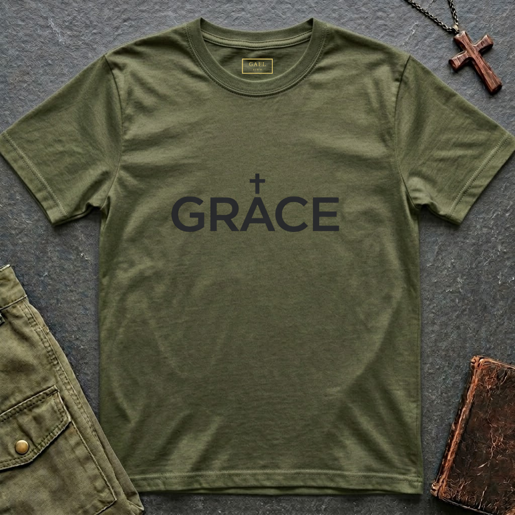 Grace text cross T-shirt