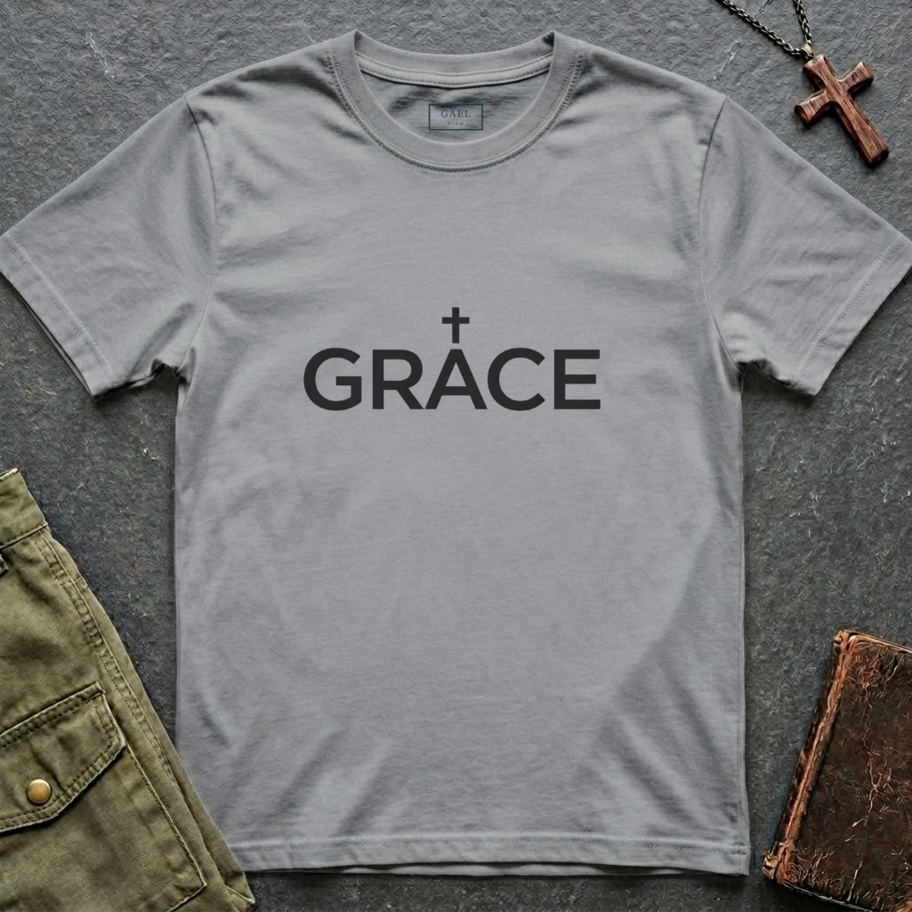 Grace text cross T-shirt