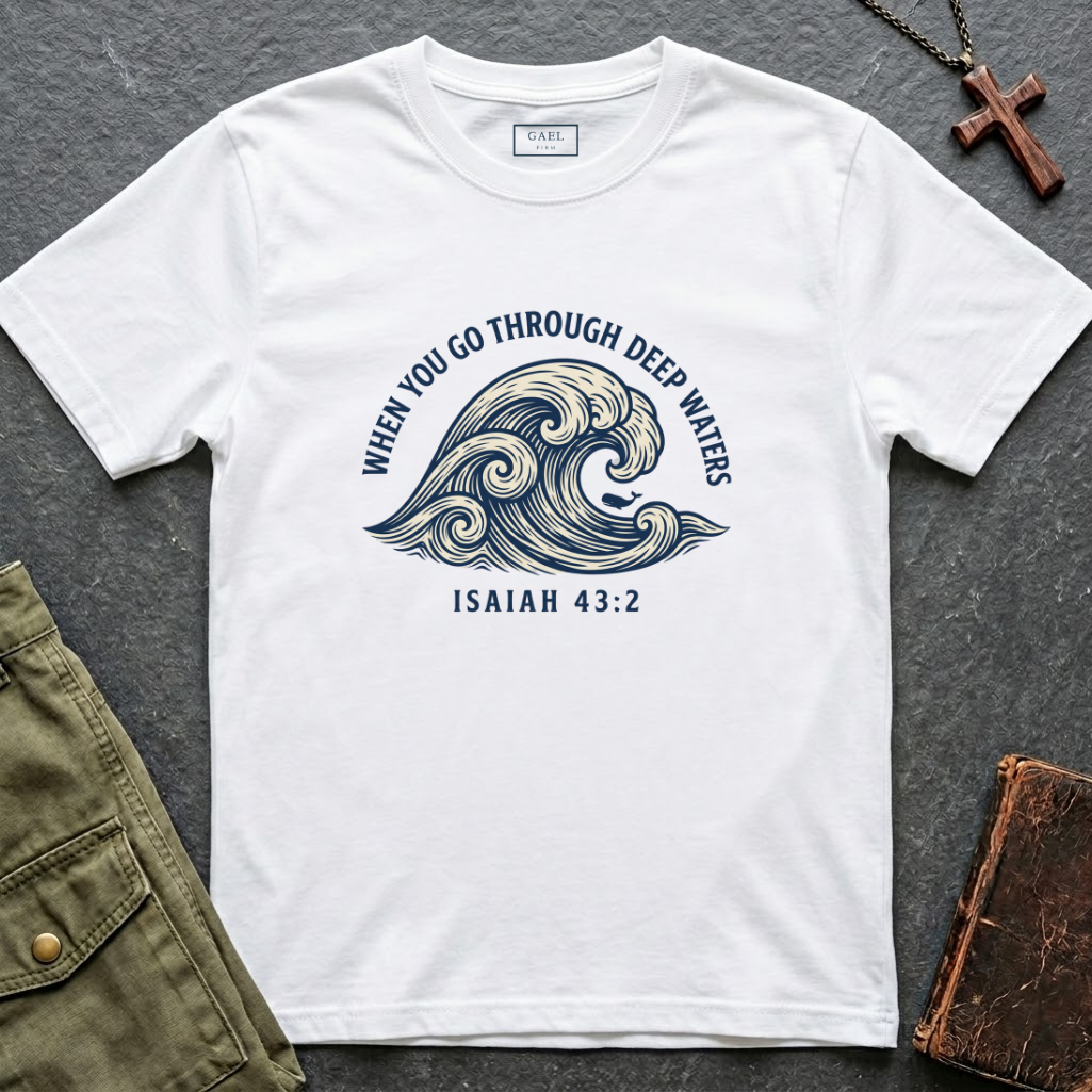 When you go through deep waters - Isaiah 43:2 T-shirt