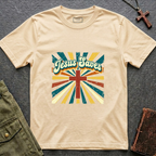 Jesus saves colorful cross T-shirt