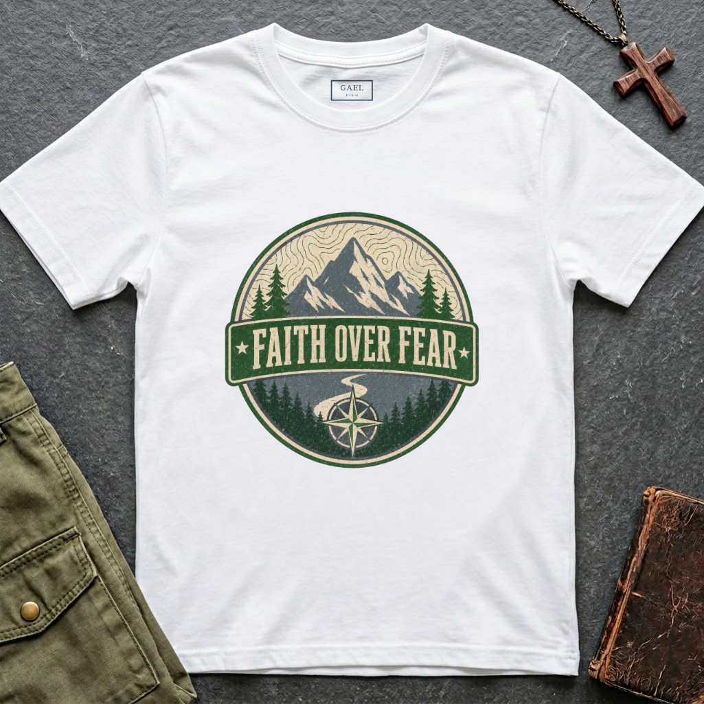 Faith over fear - mountains design T-shirt
