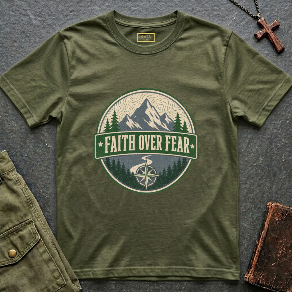 Faith over fear - mountains design T-shirt