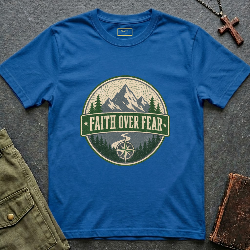 Faith over fear - mountains design T-shirt
