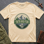 Faith over fear - mountains design T-shirt