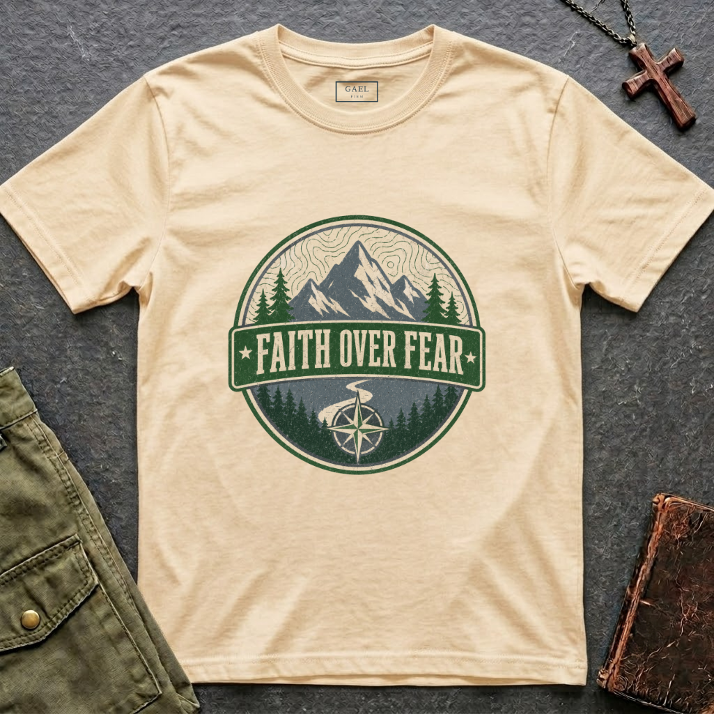 Faith over fear - mountains design T-shirt