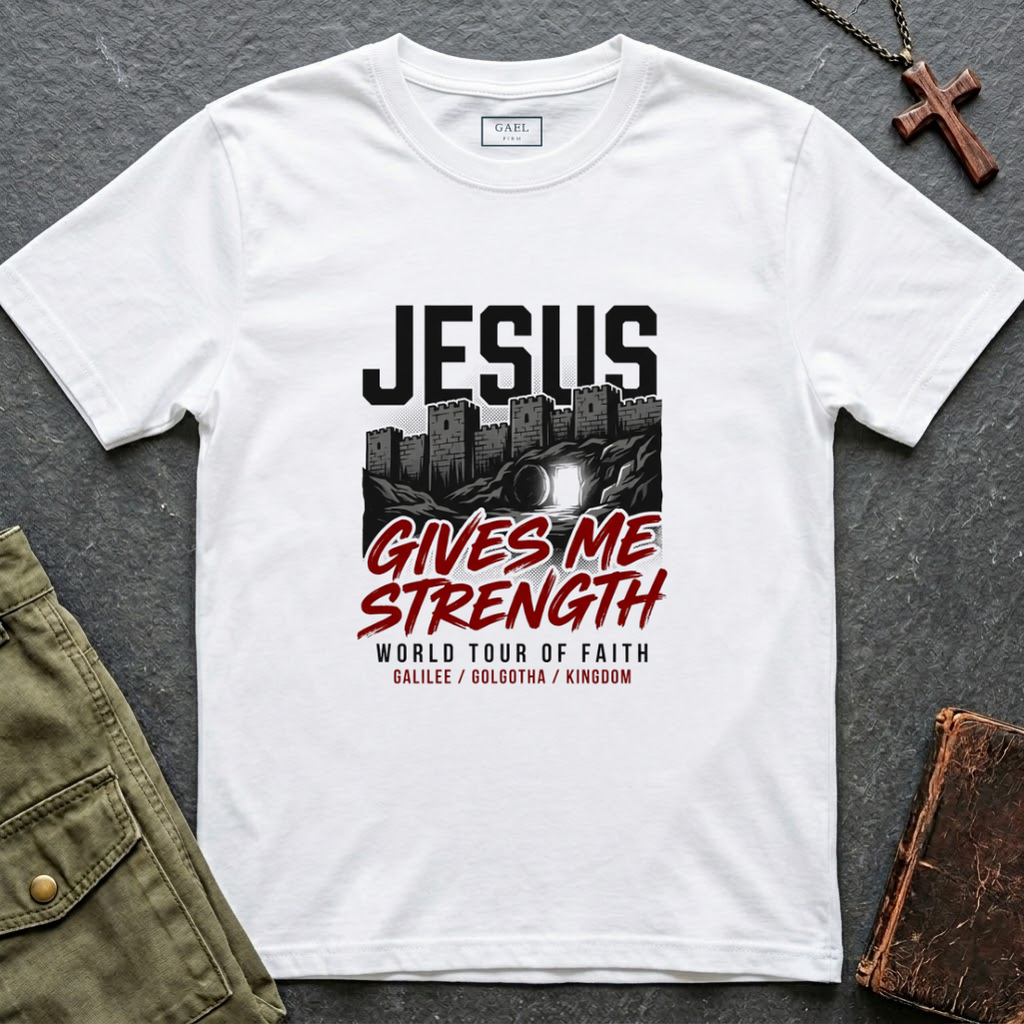 Jesus gives me strength - World tour of faith T-shirt