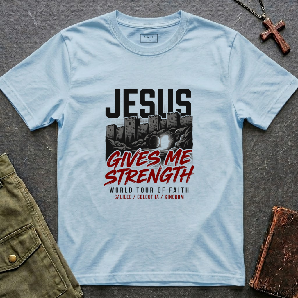 Jesus gives me strength - World tour of faith T-shirt