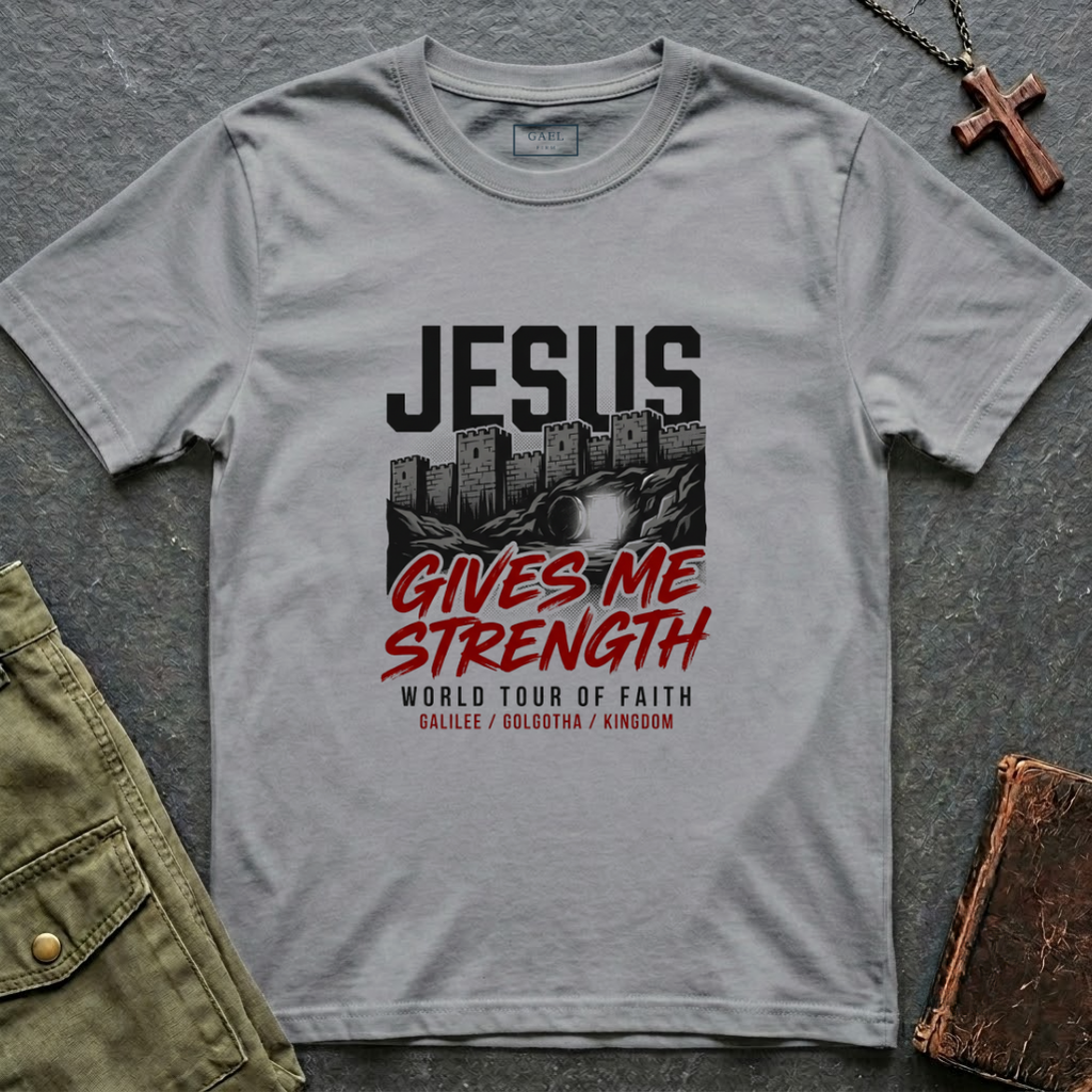 Jesus gives me strength - World tour of faith T-shirt