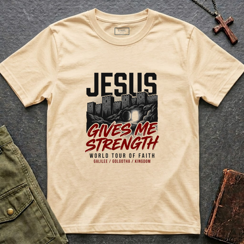 Jesus gives me strength - World tour of faith T-shirt