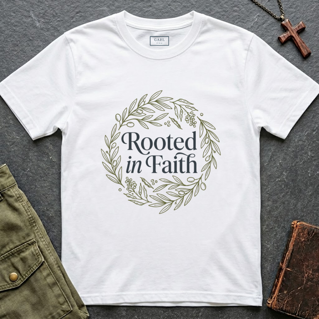 Rooted in faith - Circle design T-shirt