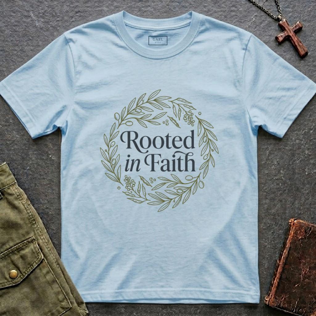 Rooted in faith - Circle design T-shirt