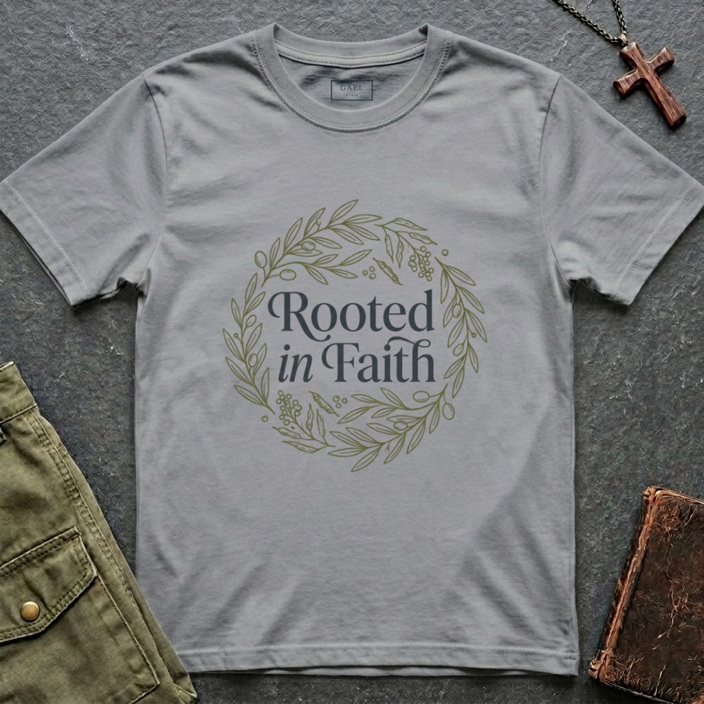 Rooted in faith - Circle design T-shirt