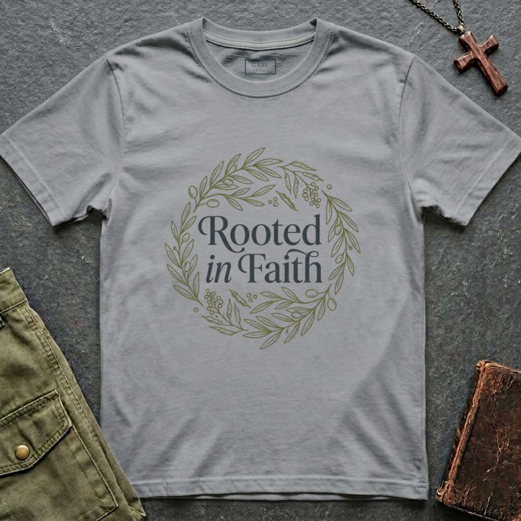 Rooted in faith - Circle design T-shirt