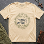 Rooted in faith - Circle design T-shirt