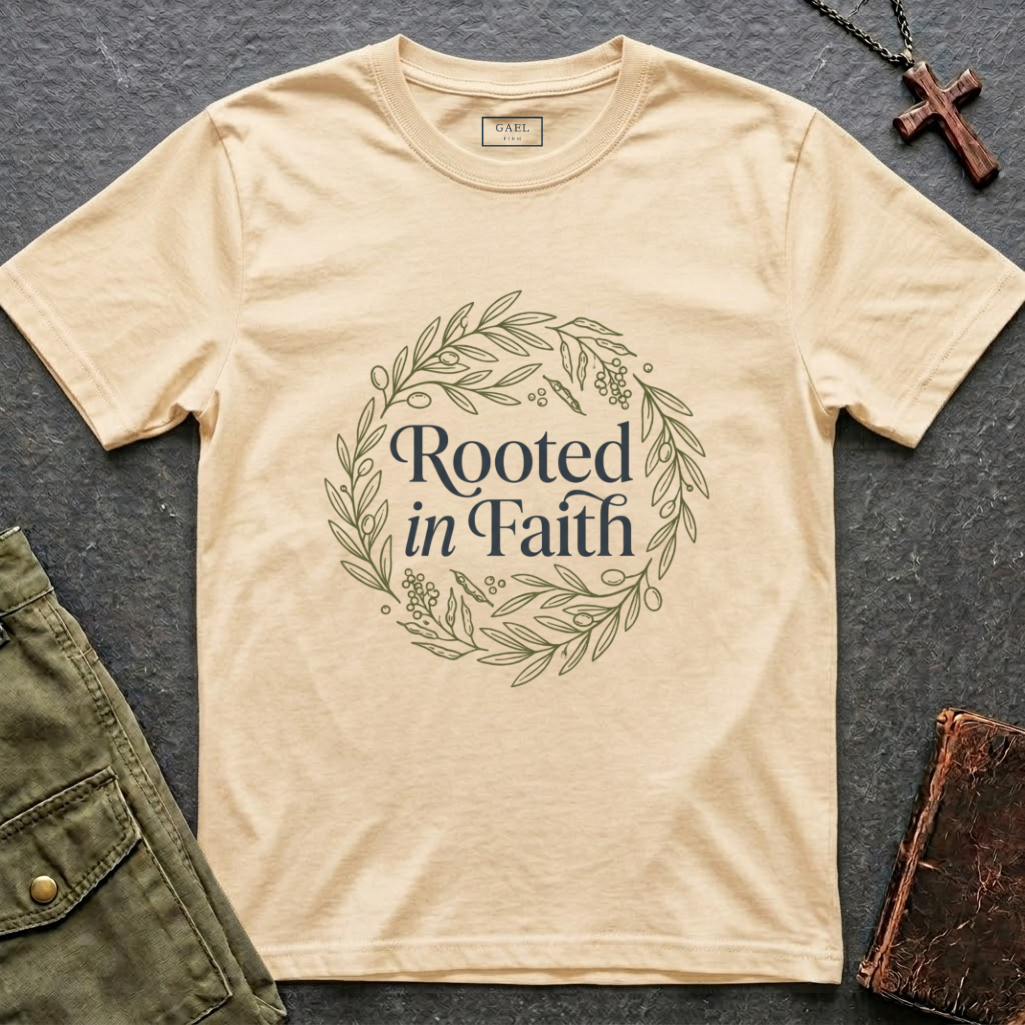 Rooted in faith - Circle design T-shirt