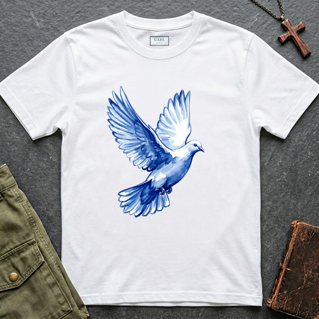 Dove of peace in shades of blue T-shirt