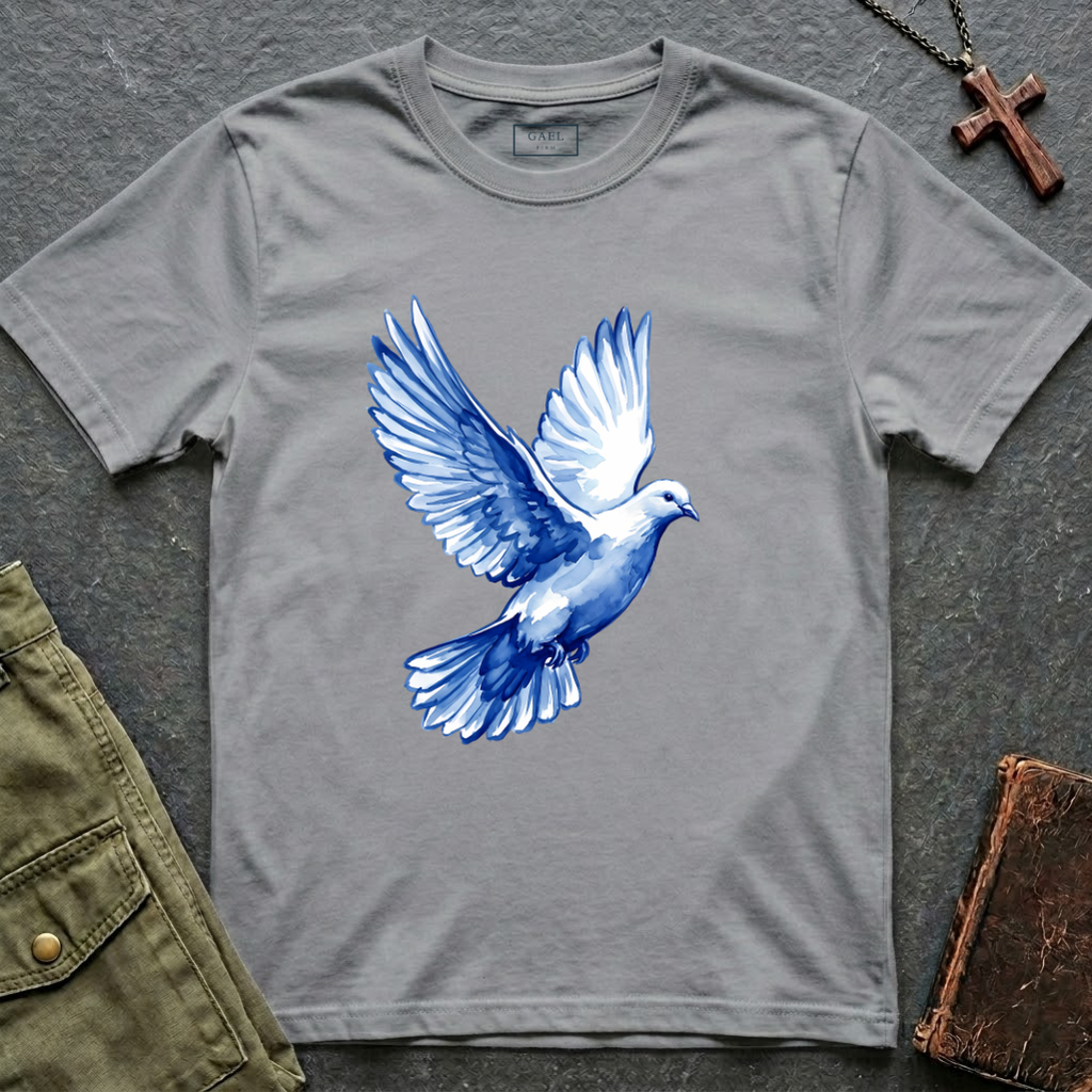 Dove of peace in shades of blue T-shirt