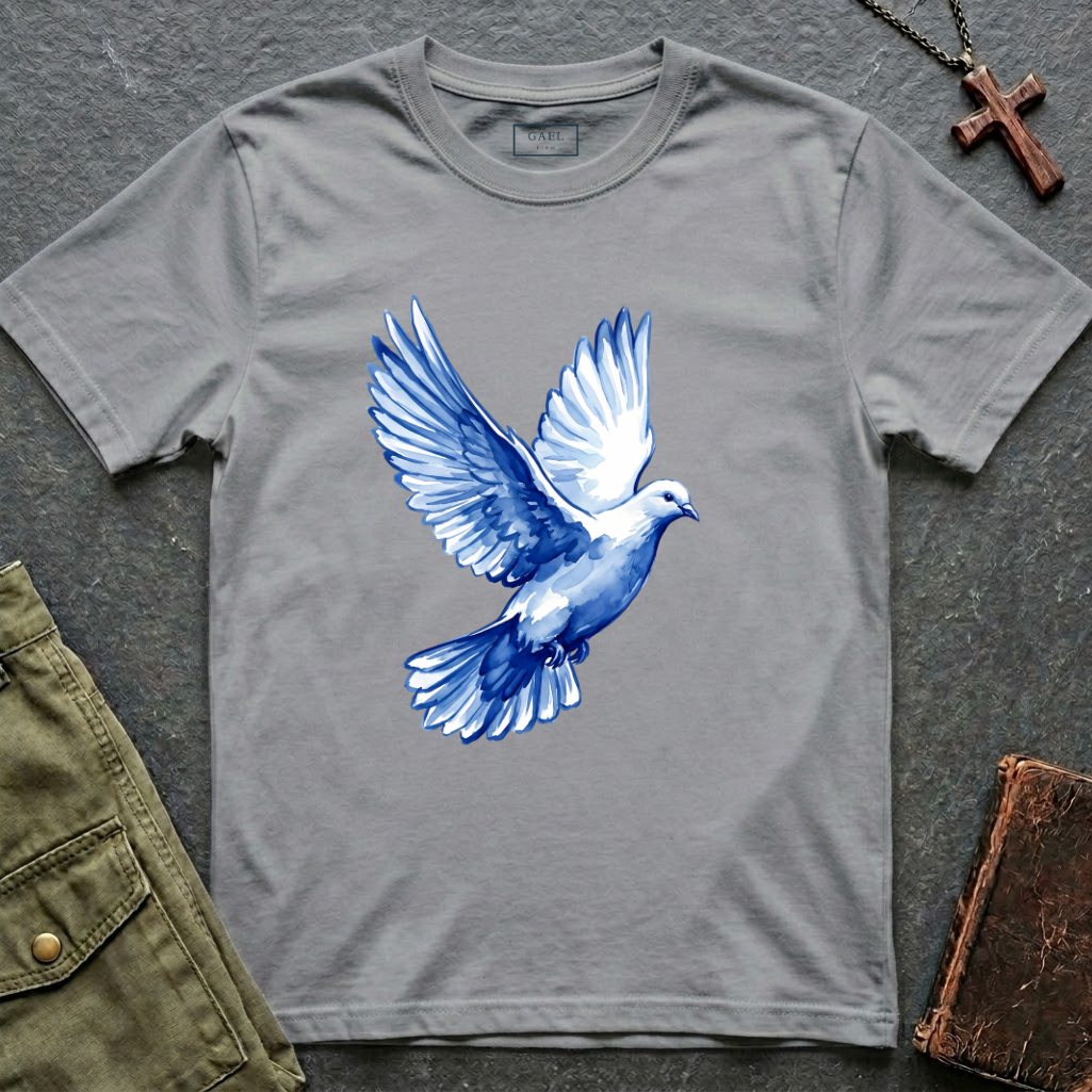 Dove of peace in shades of blue T-shirt