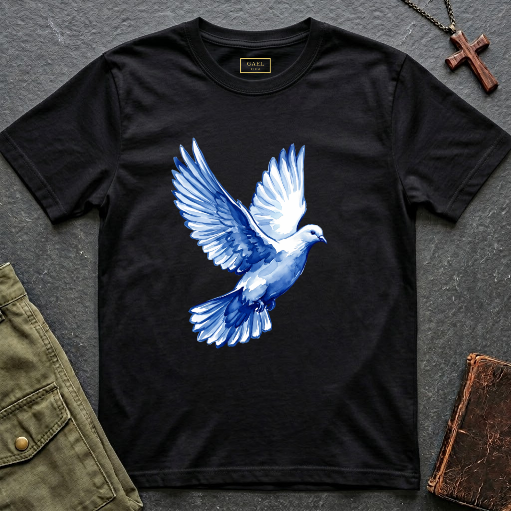 Dove of peace in shades of blue T-shirt