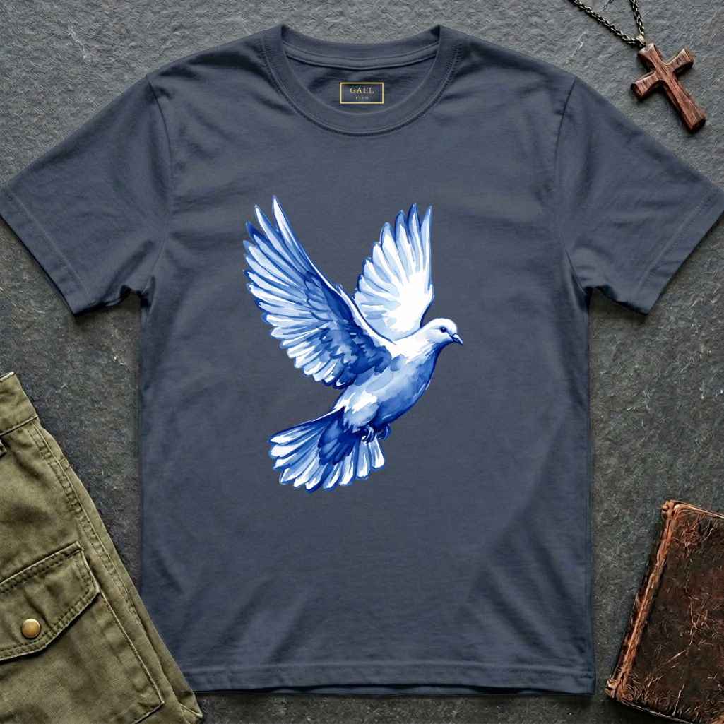 Dove of peace in shades of blue T-shirt