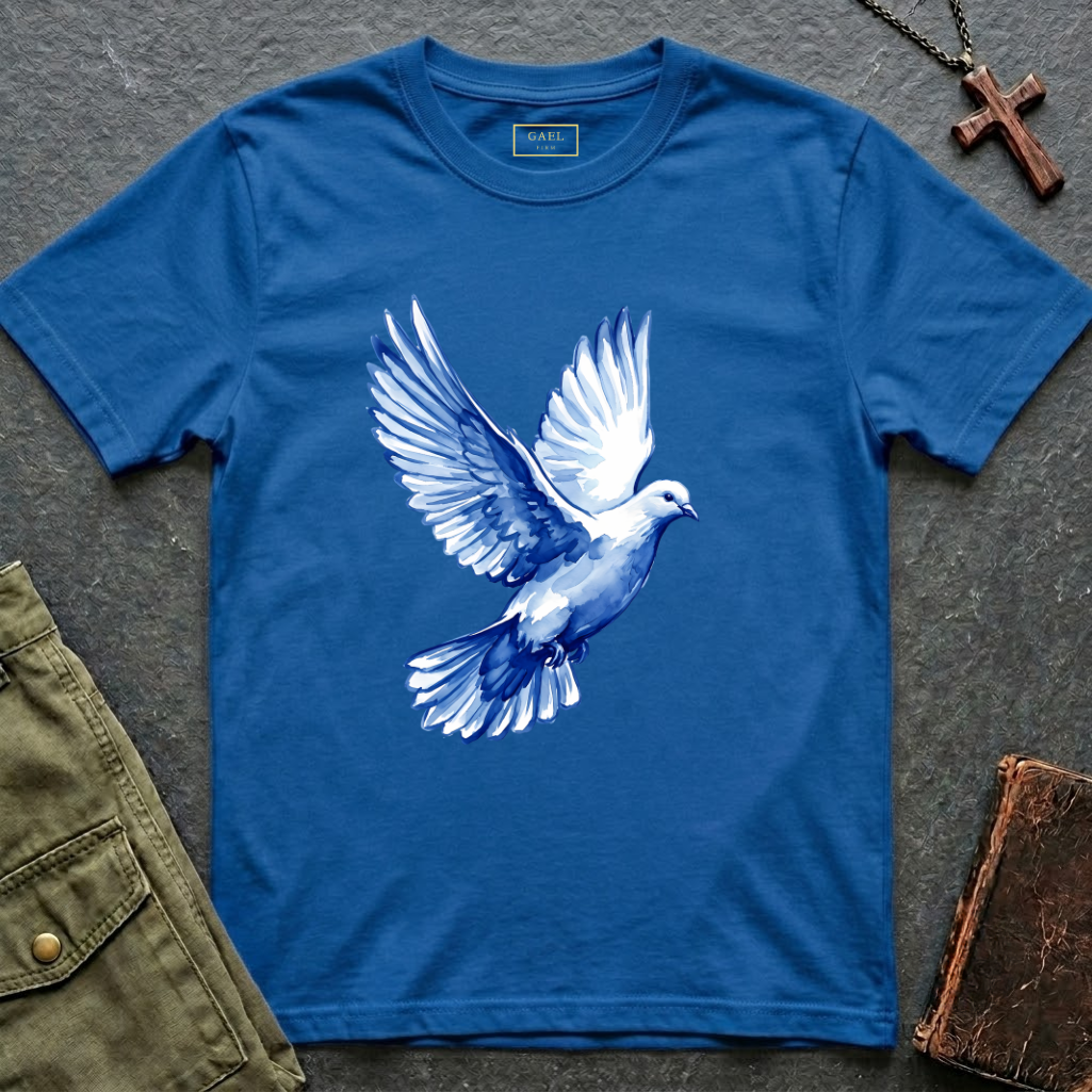 Dove of peace in shades of blue T-shirt