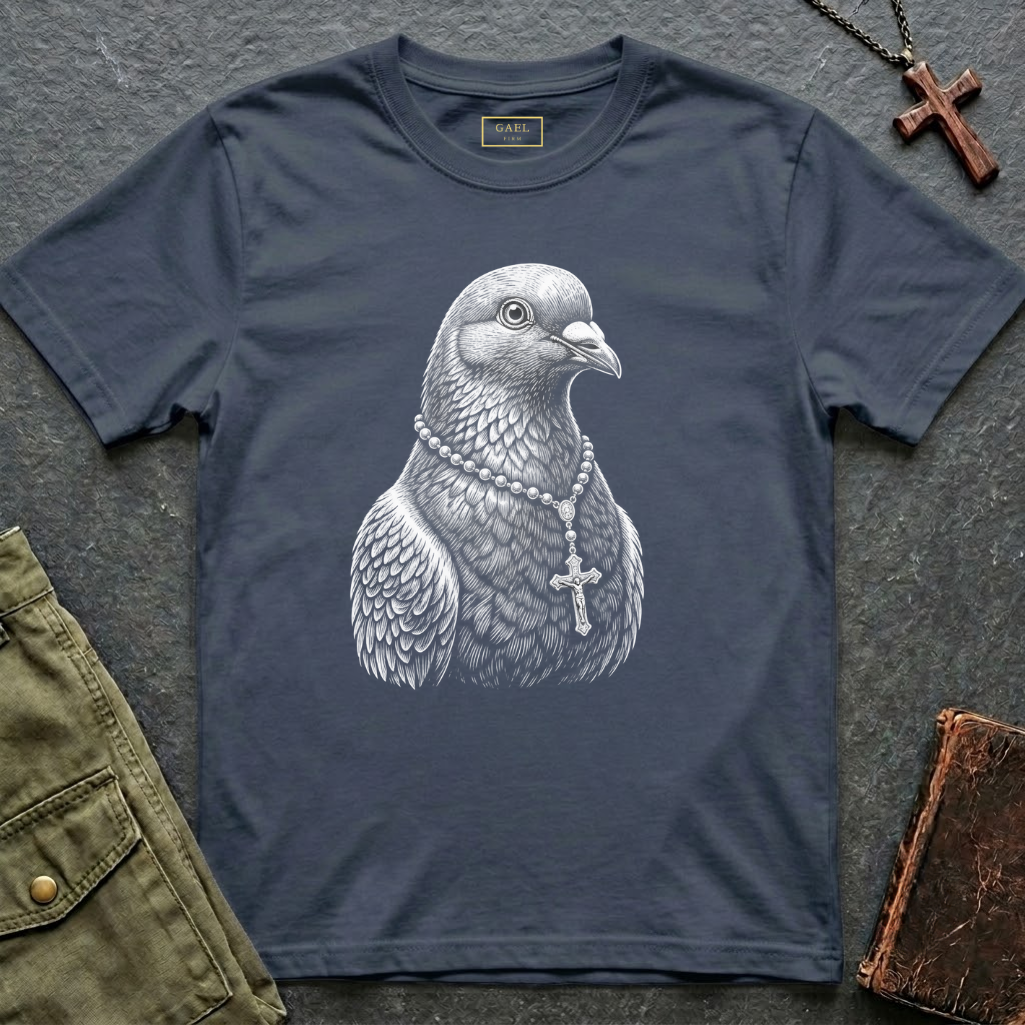 Rosary Dove Graphic Tee T-shirt