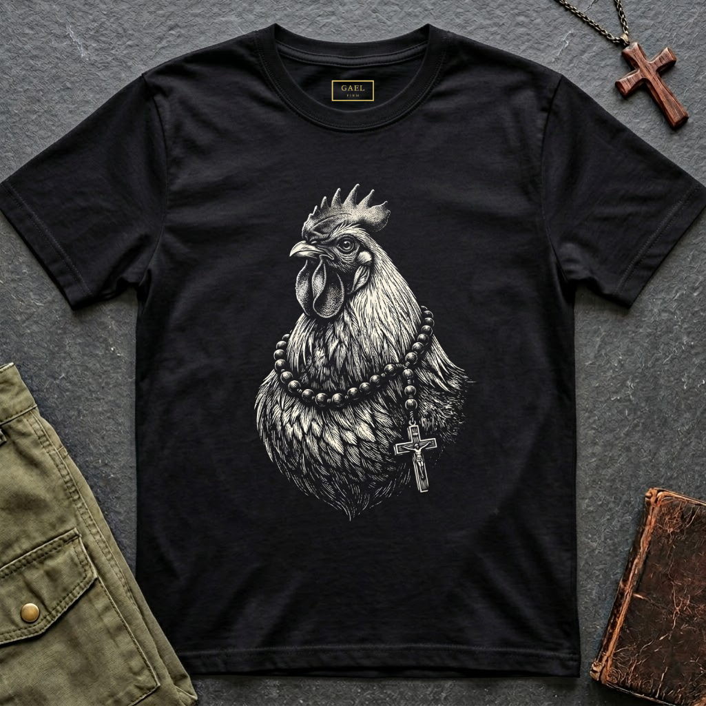 Faith rooster Rosary Graphic T-shirt