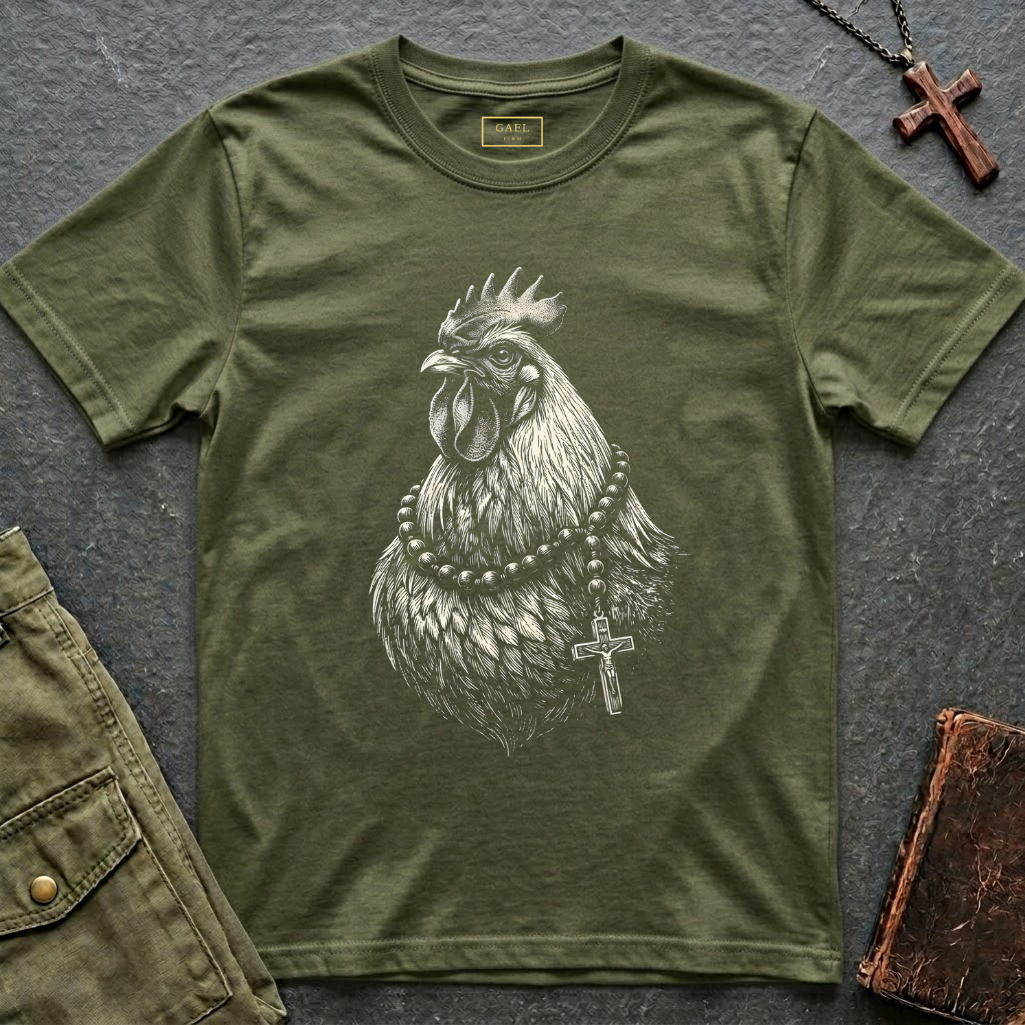 Faith rooster Rosary Graphic T-shirt