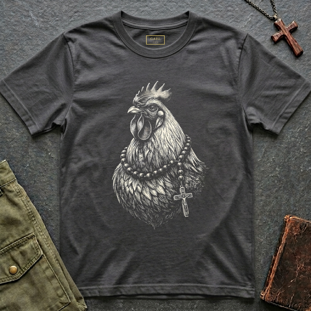 Faith rooster Rosary Graphic T-shirt