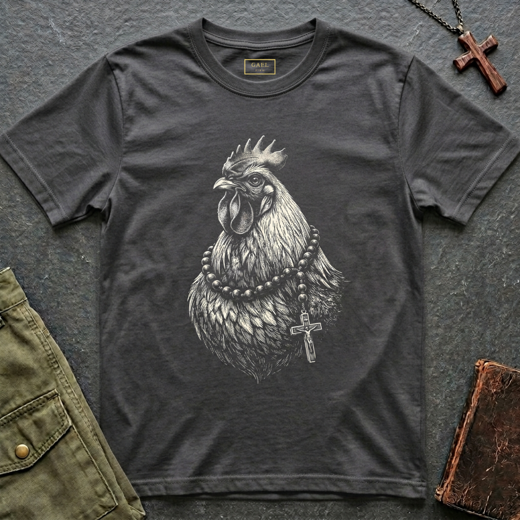 Faith rooster Rosary Graphic T-shirt