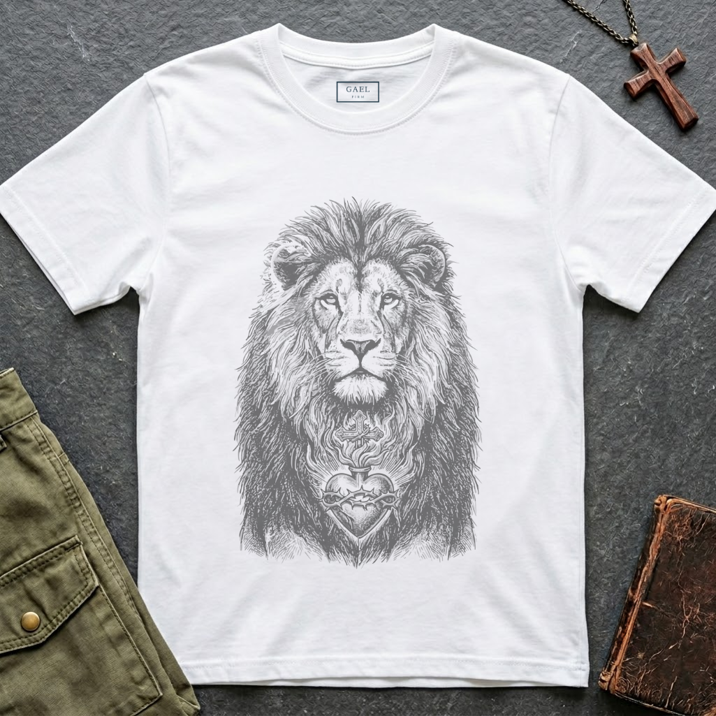 Lion of Judah - Sacred Heart of Jesus T-shirt