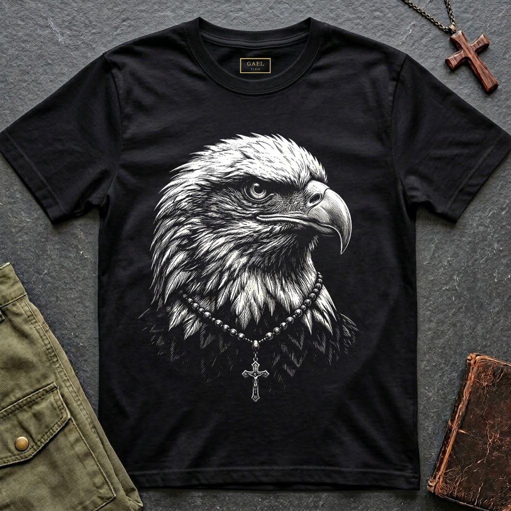 Faithful Eagle Rosary T-shirt