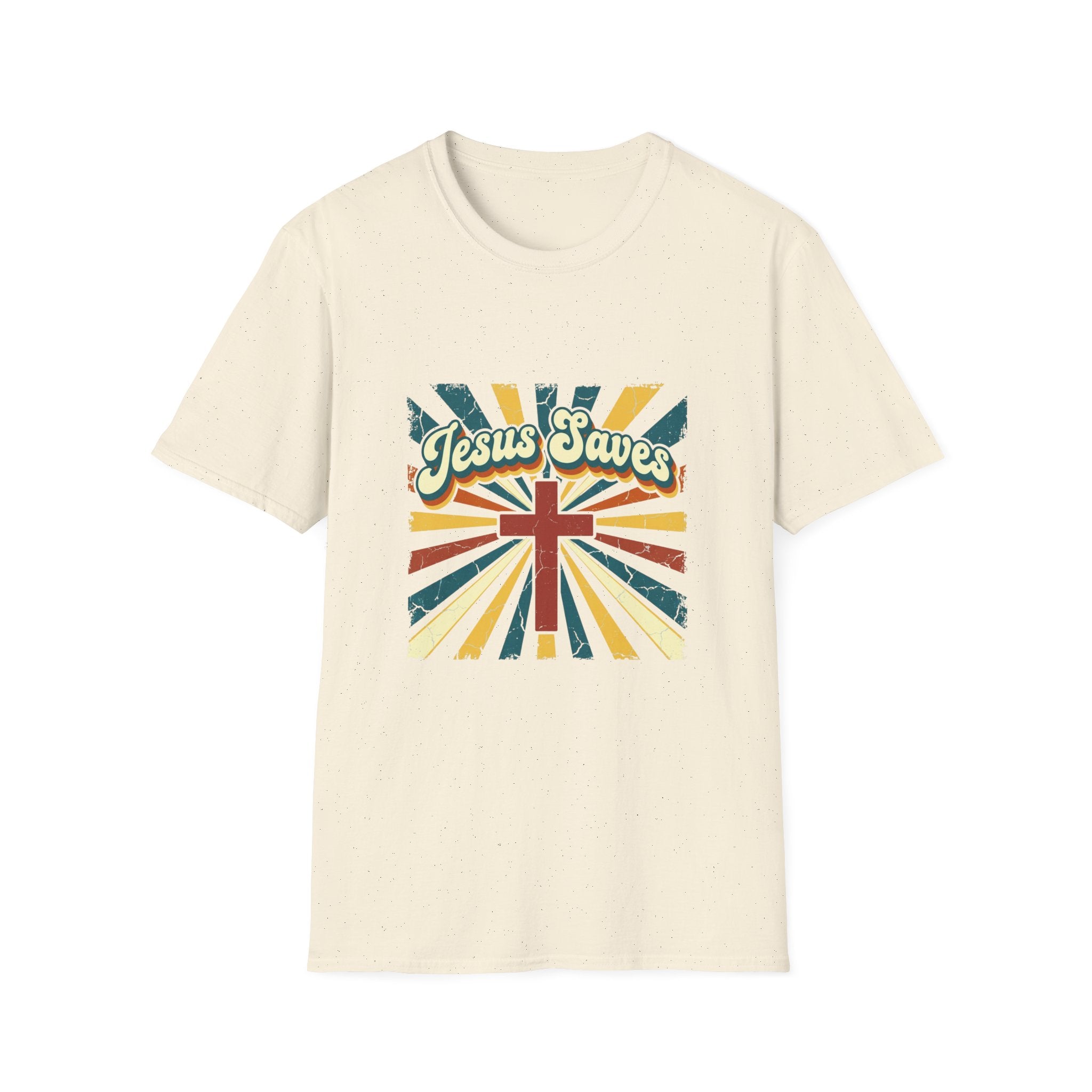 Jesus saves colorful cross T-shirt
